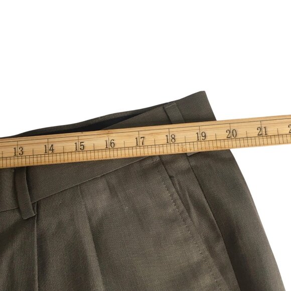 Perry Ellis America Dress Pants Mens 40x32 Brown Pleated Cuffed Front Slacks - Picture 13 of 16